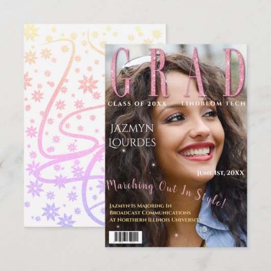 Carte Annonce d'un diplôme d'études supérieures (Devant / Derrière)