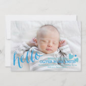 Carte annonce/ remerciement naissance garçon (Devant)