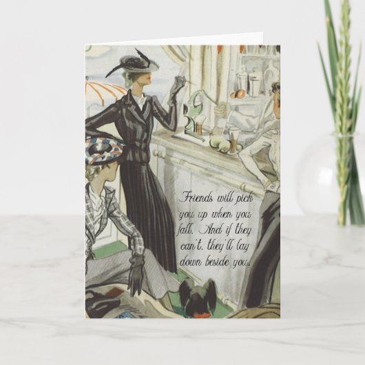 Carte Annonce vintage de mode :  Amitié (Devant)