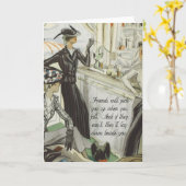 Carte Annonce vintage de mode :  Amitié (Fleur jaune)