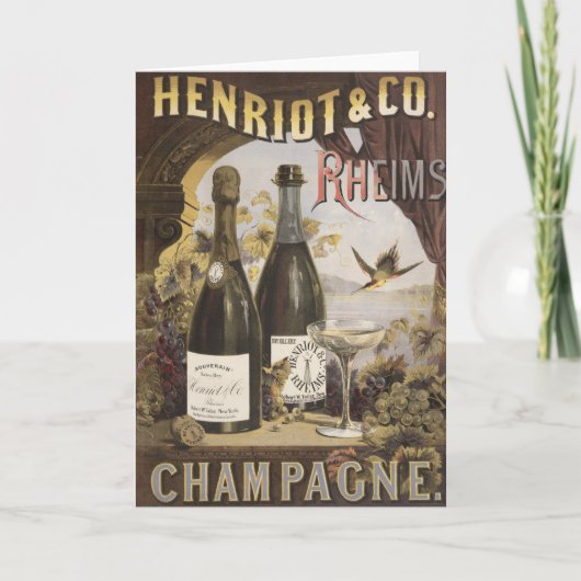 Carte Annonce Vintage Pour Henriot & Co. Rheims Champagn (Devant)