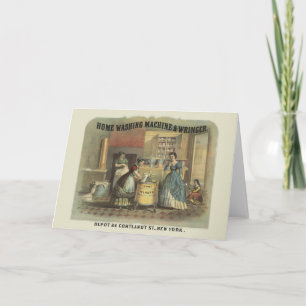 Carte Annonce Vintage Pour Lave-Linge Maison Et Wringer.