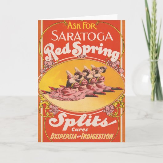 Carte Annonce Vintage Pour Saratoga Red Spring Splings (Devant)