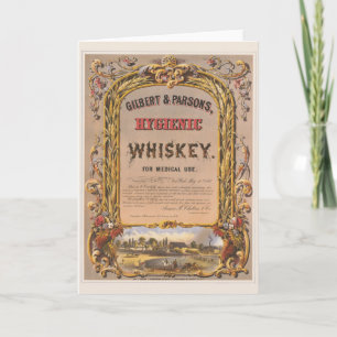 Carte Annonce Vintage Pour Whiskey Hygiénique Gilbert &
