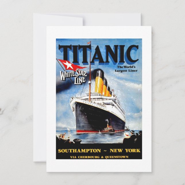Carte Annonce voyage Titanic RMS (Devant)