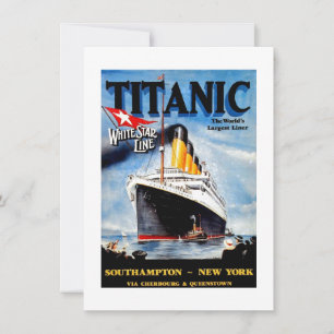 Carte Annonce voyage Titanic RMS