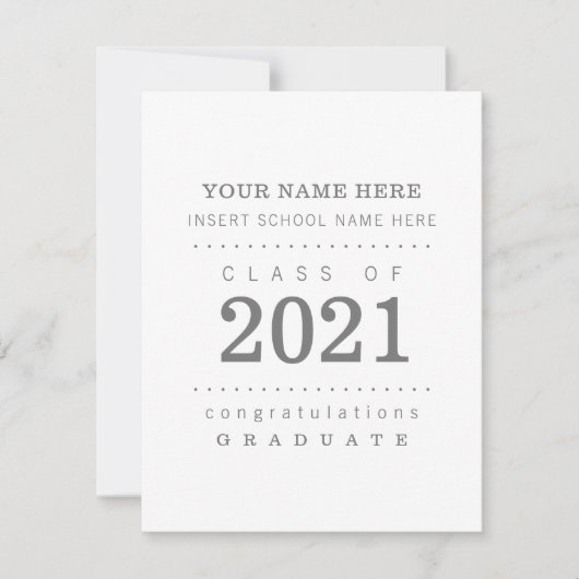 Carte Annonces de graduation sur mesure moderne et simpl (Devant)