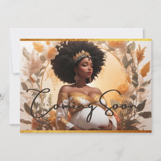 Carte Annonces de grossesse Soft Boho African Goddess (Devant)