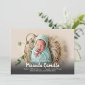 Carte Annonces de naissance de notre bébé doux (Debout devant)