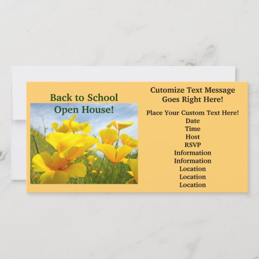 Carte Annonces d'invitations à la rentrée scolaire Open (Devant)