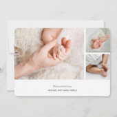 Carte Annonces Élégantes De Naissance Muli-Photo De Nouv (Dos)