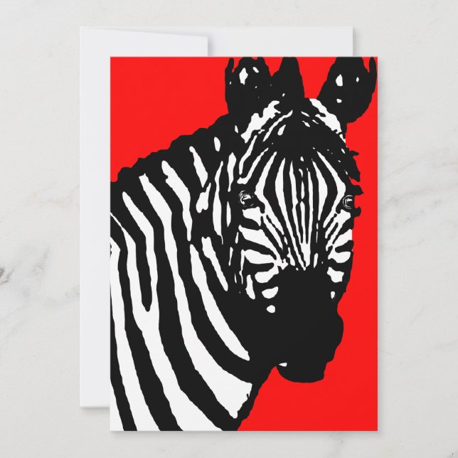 Carte annonces/invitations zebra (Devant)