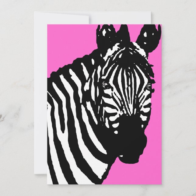 Carte annonces/invitations zebra (Devant)