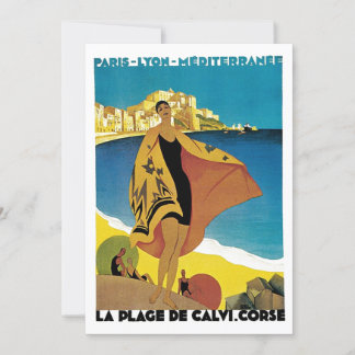 Carte Annonces Vintage voyage : La Plage de Calvi, Corse