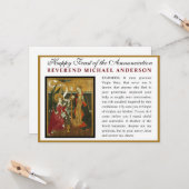 Carte Annonciation catholique Vierge Marie Mémoire Prièr (Devant/Arrière en situation)