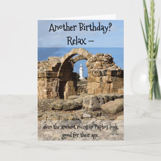 Carte Another Birthday?  Card with Paphos ancient ruins (Devant)