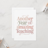Carte Another Year of Amazing Teaching (Devant/Arrière en situation)