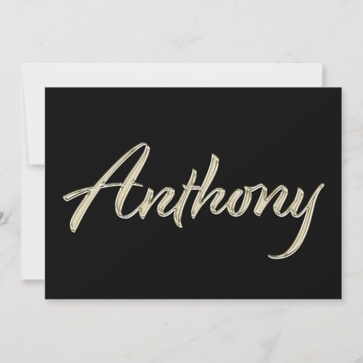 Carte Anthony Name white gold Handwriting Karte (Devant)