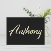 Carte Anthony Name white gold Handwriting Karte (Debout devant)