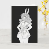 Carte Anthro de lapin (Fleur jaune)