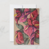 carte anthurium rouge et rose (Devant)