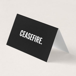 Carte anti-guerre minimaliste noir blanc du cessez