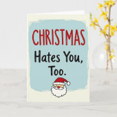 Carte anti holiday Christmas card Christmas hate you too (Fleur jaune)
