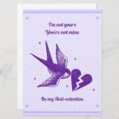 Carte Anti-Saint-Valentin - Cœur Brisé (Devant / Derrière)