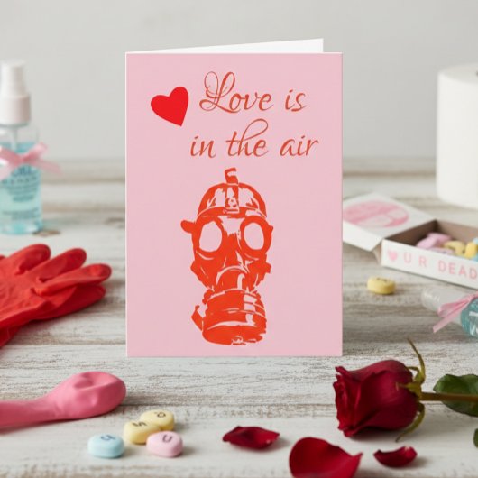 Carte Anti Saint Valentin l'Amour est dans l'Air Masque
