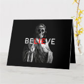 Carte Antichrist de Blackcraft Jésus Crâne croire Satan  (Fleur jaune)