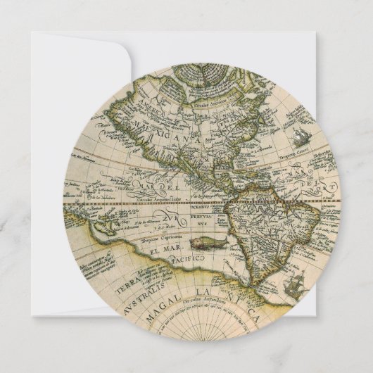 Carte antique, 1596, America Sive Novus Orbis (Devant)