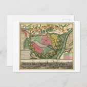 Carte antique 1730 de Gdansk, Pologne, (Devant / Derrière)