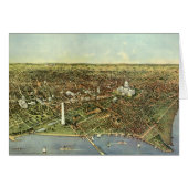 Carte antique avec une vue panoramique de Washingt (Devant horizontal)
