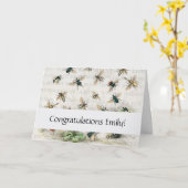 Carte Antique Bee Honey Travailleur Queen Bees Vintage (Fleur jaune)