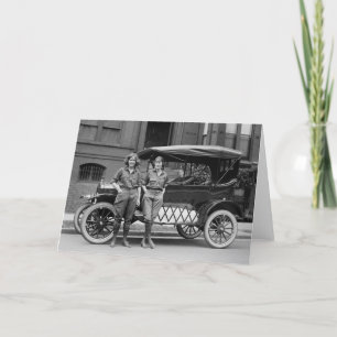 Carte Antique Car Girls, années 20