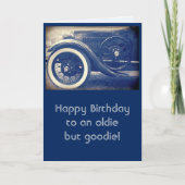 Carte Antique Classic Car Blue Joyeux Anniversaire (Devant)