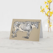 Carte Antique Cow Skeleton Bones (Fleur jaune)