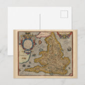 Carte antique d'Angleterre de 1573 (Devant / Derrière)