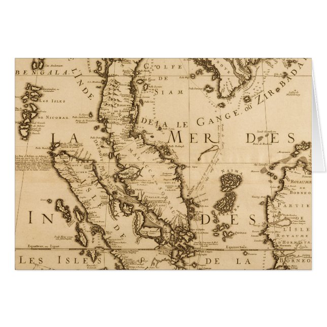 Carte antique d'Asie du Sud-Est | 1687 (Devant horizontal)