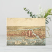 Carte antique de Chicago, LaSalle Street Invitatio (Debout devant)