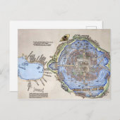 Carte antique de la capitale aztèque Tenochtitlan (Devant / Derrière)