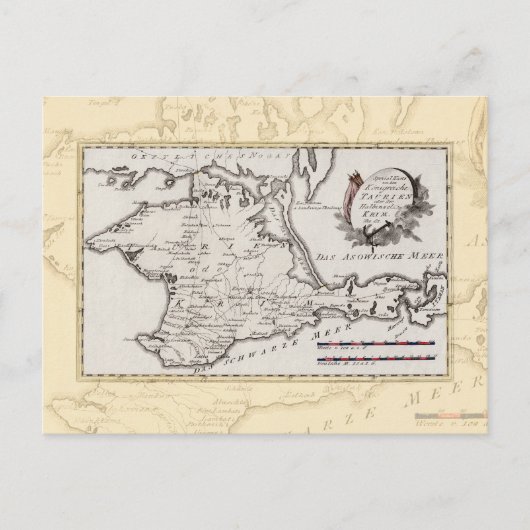 Carte antique de la péninsule de Crimée (Devant)