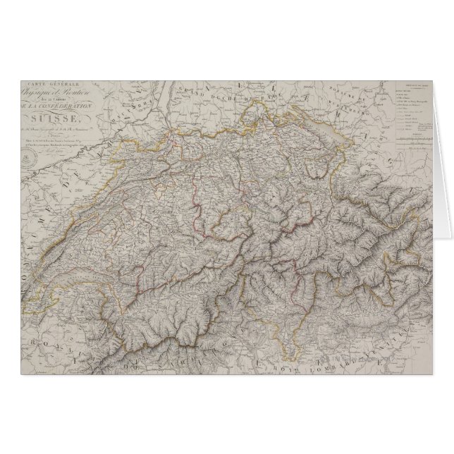Carte antique de la Suisse (Devant horizontal)