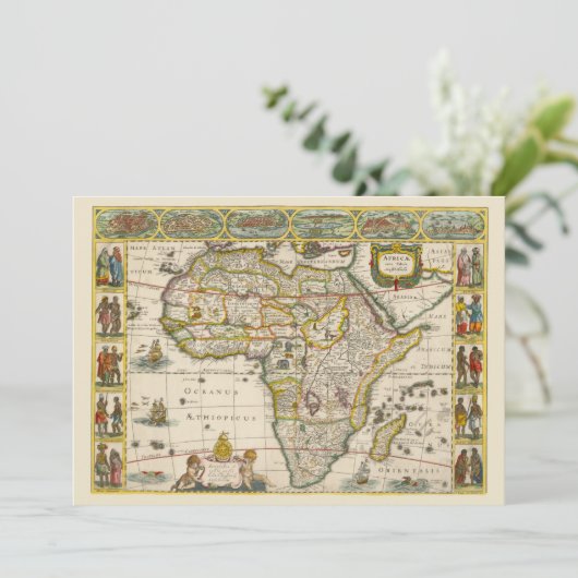 Carte antique de l'Afrique par Hondius et Jansson (Debout devant)