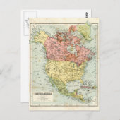 Carte antique de l'Amérique du Nord (Devant / Derrière)