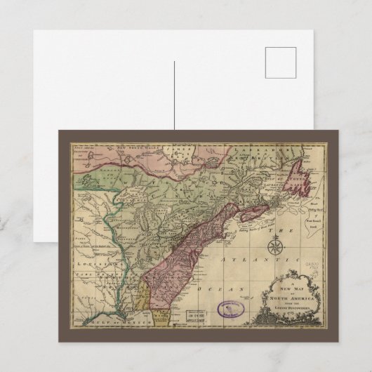 Carte antique de l'Amérique du Nord, restaurée, 17 (Devant / Derrière)