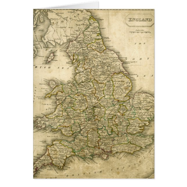 Carte antique de l'Angleterre et du Pays de Galles (Devant)