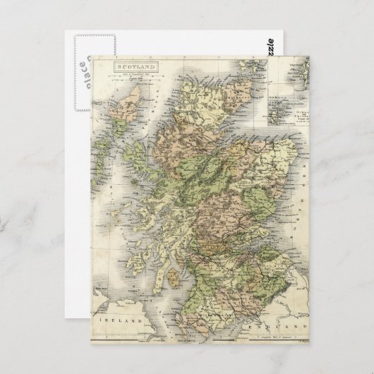 Carte antique de l'Écosse (Devant / Derrière)