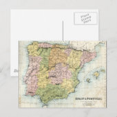 Carte antique de l'Espagne et du Portugal (Devant / Derrière)