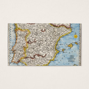 Carte antique de l'Espagne et du Portugal circa